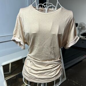 NWT Majestic Filatures gold short sleeve shirt